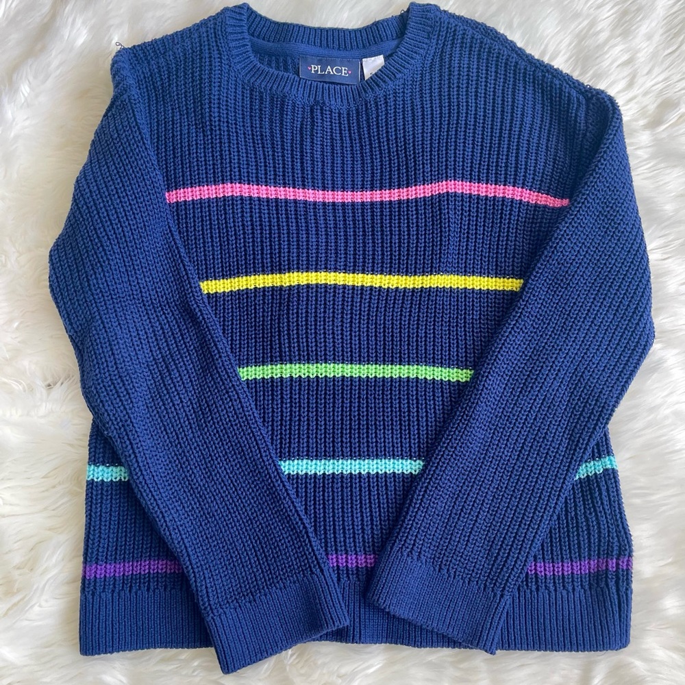 Children’s Place Girl Coat, Size 5/6 (S), Blue, Cotton, Acrylic, Good Condition.